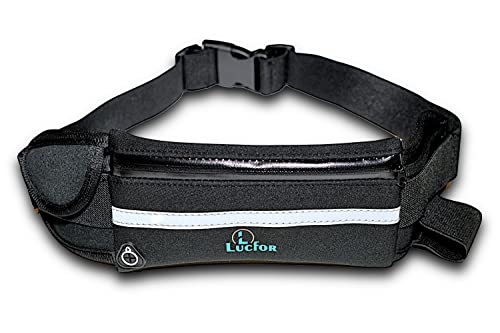 Lucfor Bauchtasche Damen stylisch auch als Brusttasche Herren Wasserdicht mit Trinkflasche Halter aus Neopren zum Reiten Cover