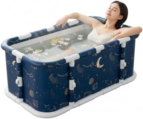 Simcat Portable Bathtub Foldable Collapsible Tub Travel Bath Tub