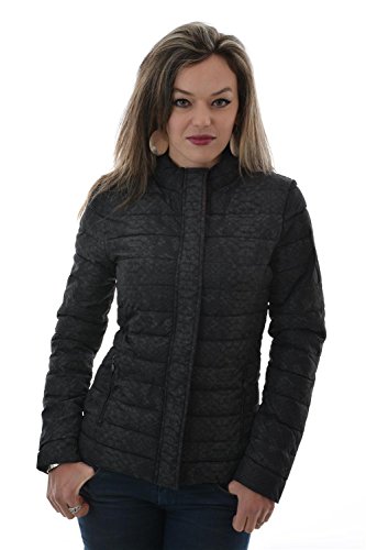 Doudoune femme python noir Le Temps des Cerises veste matelassée chaude et coupe-vent