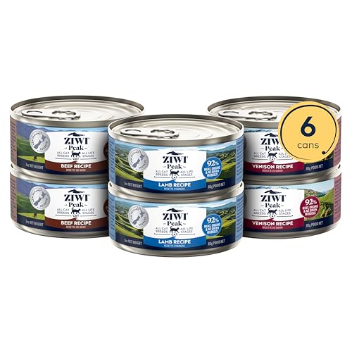 ZIWI Peak Wet Cat Food Variety Pack - Venison, Beef, and Lamb, 6 Pack (3oz Each)