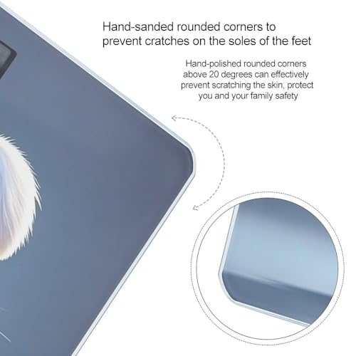Báscula digital para baño con plataforma amplia y pantalla LCD miniatura 4