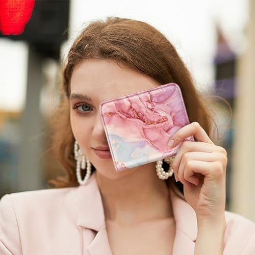 Image of Small Womens Wallet Thin Credit Card Holder Pocket Mini Purse | Compact Women Slim RFID Blocking Wallets Bifold Ladies Pocket Card Holders for Travel & Daily Use, Rainbow