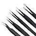 10PCS Precision ESD Tweezers Tool Kit Anti-Static Tweezers Set, Anti-Magnetic Stainless Steel Tweezers with Storage Bag for Craft, Electronics, Jewelry and Laboratory Work (Blue)
