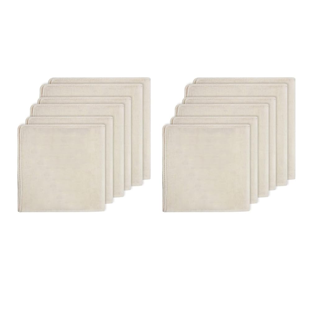 Hndhbfgrt 12 Pack Cheeseclothes, Unbleached Pure Cotton Muslin Clothes Soft Square Cheese Clothes for Cooking, Straining, Baking