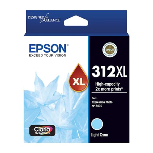 Cartouche cyan clair Epson 312XL Claria Photo HD originale pour imprimantes Expression Photo