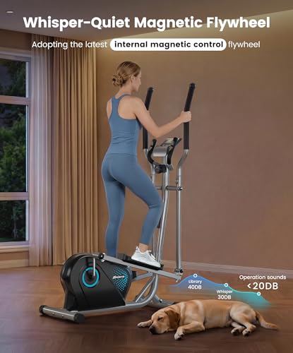 Dripex Elliptical Exercise Machine, Hyper-Quiet Magnetic Elliptical Machine for Home, 16-Level Resistance Elliptical Training Machines with 13.2LBS Flywheel, Pulse Sensor & LCD Monitor - Image 5