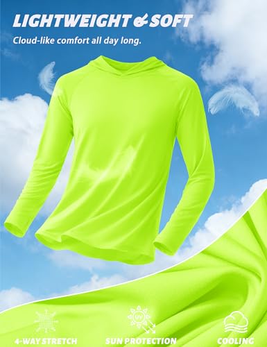 Image of KEFITEVD Men's Sun Hoodie Long Sleeve Fishing UPF 50+ SPF Quick Dry Shirts