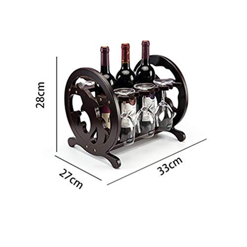 Soporte para botellas de vino de madera maciza 33x27x28cm miniatura 3