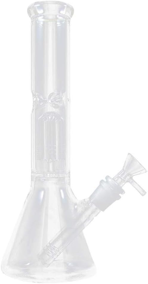 Glass Bonni Gisel Glass Water Pipe Beaker Recycler 11" Bongs Doubrig Oil Burner Ash Catcher Bubbler 14mm Bowl clear