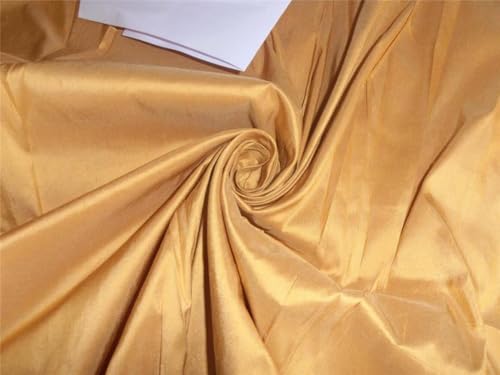 Soie pure Dupioni or 121cm tissu luxe sans imperfections pour haute couture