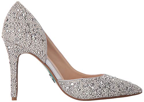 Blue By Betsey Johnson Women's Sb-Hazil Pump, Silver Satin, 6.5 M Us #TOP5