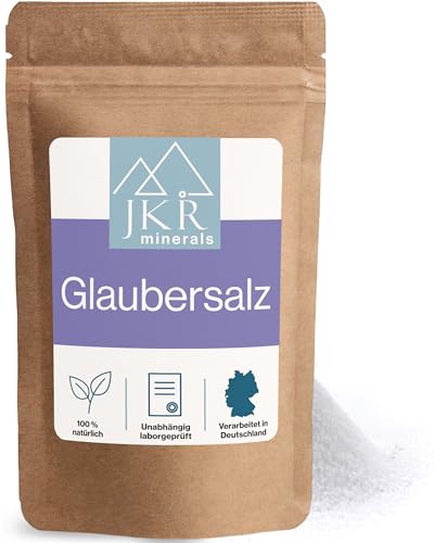 JKR Minerals Glaubersalz 200g | Glauber Salz in Lebensmittelqualität | Natriumsulfat food Grade | Na2SO4 im CO neutralen wieder verschließbaren Beutel