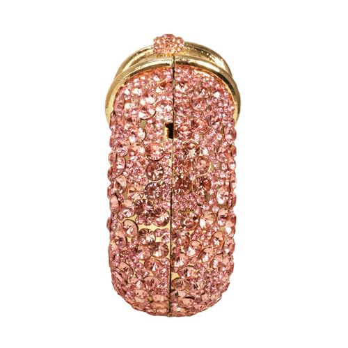 Image of UMREN Women Crystal Oval Shell Evening Purse Bags Luxury Rhinestone Clutch Unique Gems Handbag Bridal Wedding Shoulder Bag