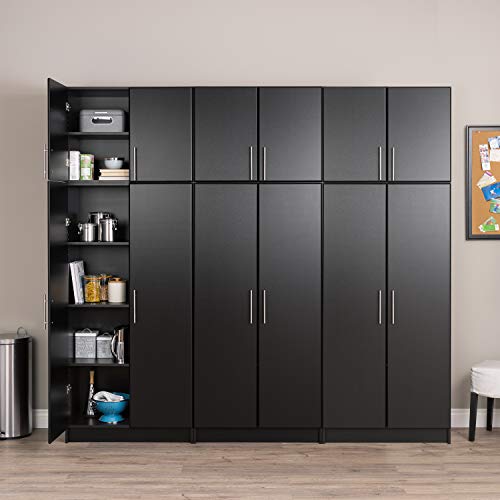 Prepac Elite 2 Door Standing Storage Cabinet, 16" D X 32" W X 65" H, Black #TOP1