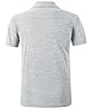 ZITY Mens Polo Shirts Short Sleeve Rapid Drying Lightweight Golf Casual Printed Top Breathable Moisture-Wicking T Shirts Light Grey 2XL #3