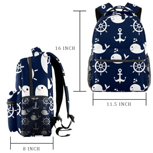 Sac à dos multicolore baleine et ancre au style unique - 2