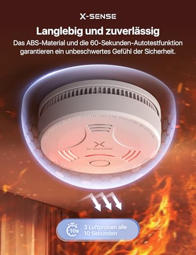 X-Sense Rauchmelder mit Magnethalterung, 10-Jahres-Batterie, SD11, 1 Stück – Ansicht 5
