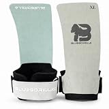 BLUEGORILLA Hybrid Ops - Calleras Crossfit de Máximo Agarre con o Sin Magnesio, Grips Híbridos para Gimnasia y Calistenia, Protección Sin Agujeros, Muñequera Neopreno CR + Llavero Regalo.(Green L)