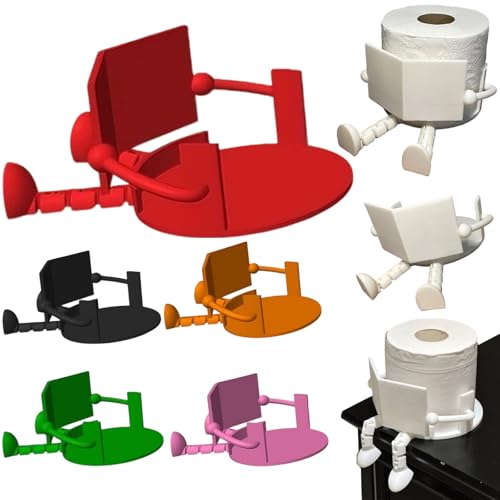 読書トイレットペーパーホルダー 読書トイレットペーパー収納ラック 自立 面白い 可愛い ティッシュロールオーガナイザー かわいい 楽しい ペーパーディスペンサー 取り付け簡単 リビングルーム キッチン 洗面所 バスルームアクセサリー 贈り物にも最適 (レッド) [並行輸入品]