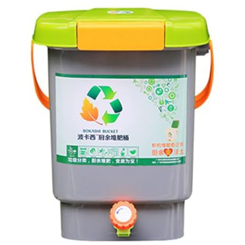 Pattumiera per compostaggio Bidone della spazzatura per interni Piccola compostiera, Contenitore per compostaggio con doppio coperchio sigillato e rubinetto, Sistema di compostaggio per pattumiera d
