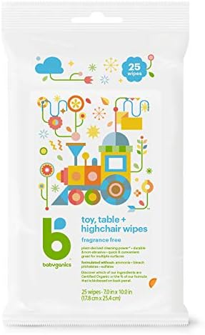 Babyganics Toy and Table Wipes, 25 ct, Quick & Convenient