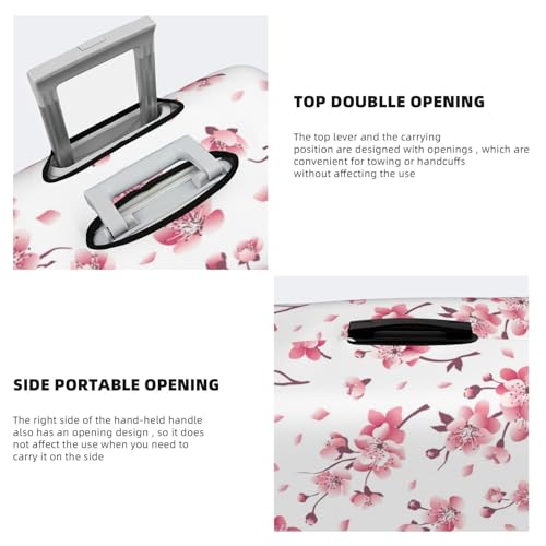 Pink berry blossom Floral elegance Travel Luggage Covers - Elasticity Suitcase Covers Protector for Luggage 18-32 Inch4