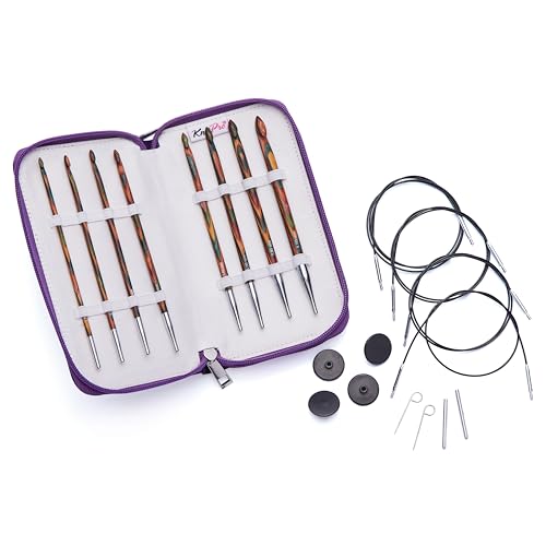 KnitPro Crochet Hooks in Zipper Case, Symfonie Tunisian Afghan Wood Tips - Complete Set (3.5-8mm) with Accessories, 13cm