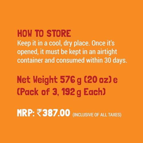 Slurrp Farm No Maida Millet Noodles | Not Fried, No MSG | Curry Masala Flavour, Pack of 3 X 192g