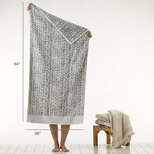 Skl Home W4544100800103 By Saturday Knight Ltd. Distressed Leaves Bath Towel,Sage 28X54 thumb #3
