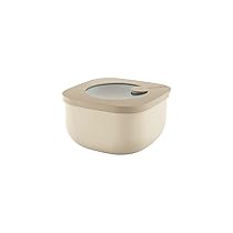 Guzzini Store&More Kitchen Active Design Contenitori Ermetici Bassi per Frigo, Freezer,  Microonde (S), 12.2 x 12.2 x 6.8 cm, Marrone (Clay)