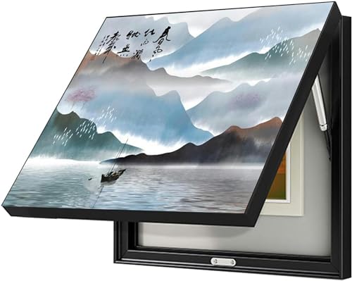 Peinture décorative paysage pour cache-compteur électrique et boîte de distribution murale
