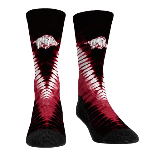 Rock 'Em NCAA Arkansas Razorbacks - V Shape Tie Dye Socks (S-M)