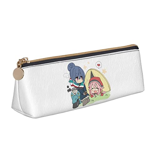 ゆるキャン△ ペンケース 大容量 筆箱 多機能 おしゃれ レザー 革 ペンポーチ 男の子 女の子 子供 シンプル ツールペンケース 高校生 大学生 社会人用 中小学生