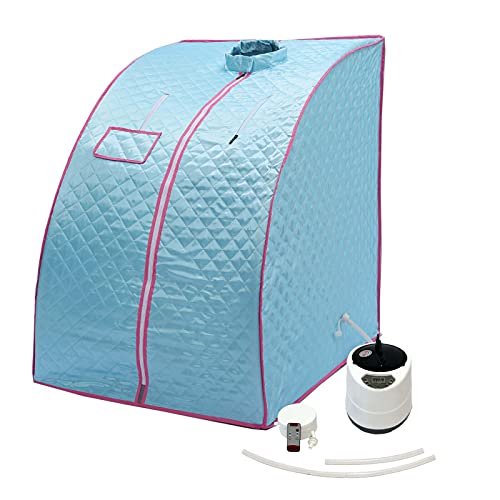 KOVFBRO Tienda de Sauna Sauna portátil en casa Sauna Sauna de Vapor residencial Personal 220V 4L 2000W (1,5 años de garantía) Azul