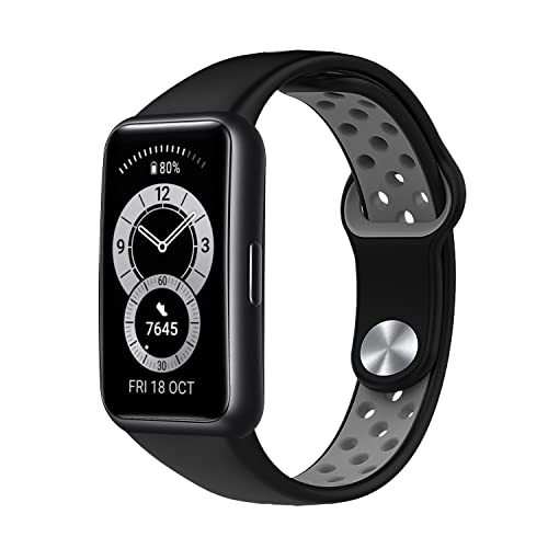 PaceBid Wristband Compatible with Huawei Band 6, Silicone Sports Replacement Strap, Waterproof, Breathable, Men and Women