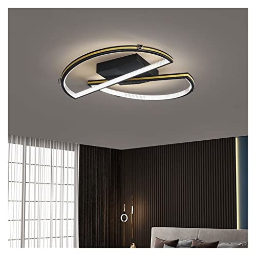 Chandelier de plafond LED moderne or et noir pour éclairage de salon