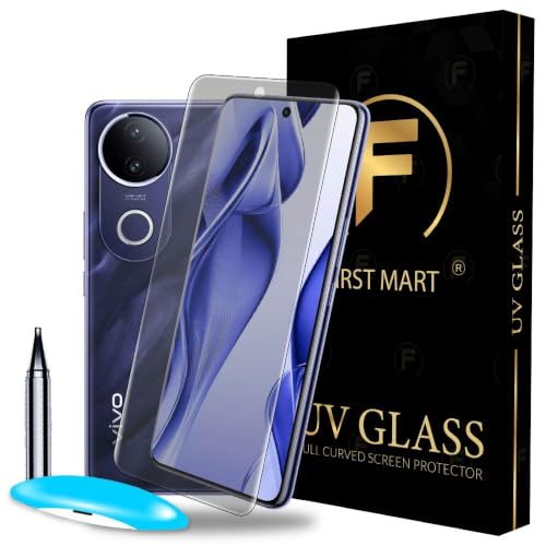 Image of FIRST MART Matte UV Tempered Glass for Vivo V50 and Vivo V50e | Anti-Glare Curved Screen Protector, 9H Scratch Resistant, Fingerprint Compatible, Case-Friendly | Pack of 1