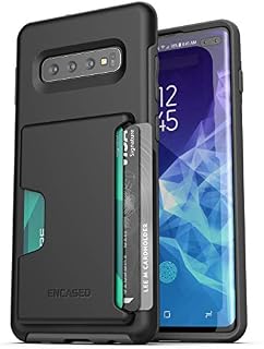 ENCASED Samsung Galaxy S10 Plus Wallet Case (2019 Phantom) Ultra Shockproof Cover with Card Holder Slot (3 Credit Cards Capacity) for Galaxy S10+ - Black