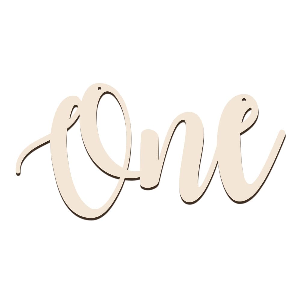 Lettre One en bois décorative AHANDMAKER 15x30 cm pour premier anniversaire