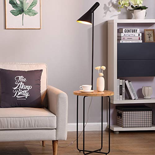 WRMING Lámparas de Pie con Repisa, Lámpara de Piso de Salón con Interruptor de Pie, E27 luz de Piso Lámpara de Lectura para Dormitorio, Oficina, Hoteles y Oficinas