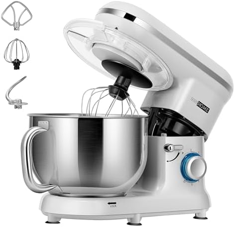 VIVOHOME Batidora Amasadora Profesional 1500W 5,7LGancho Masa Varillas