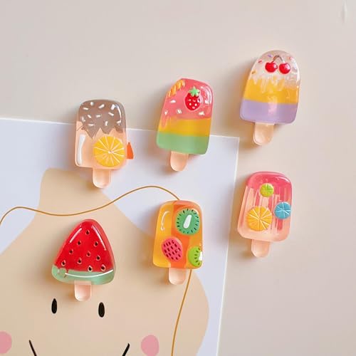 6 Imánes Decorativos de Helado para Refrigerador