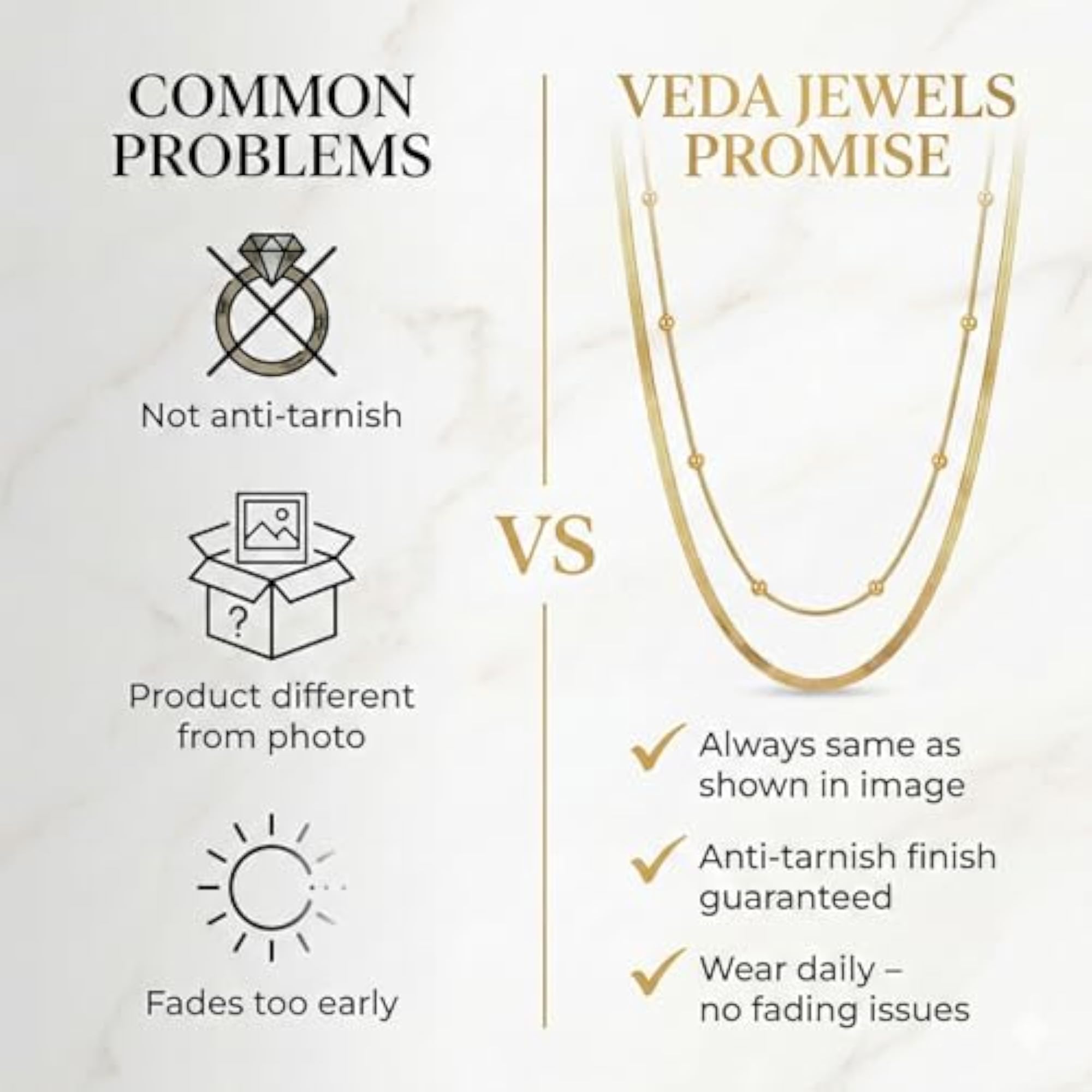 2 Layer Anti Tarnish Necklace for Women, Stylish Design