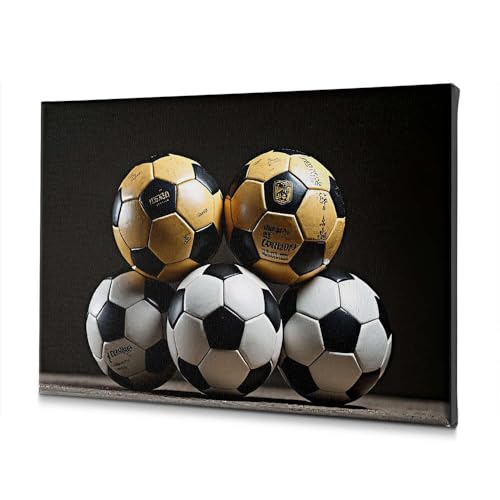 Tableau de football signé déco toile bibliothèque 30x40 cm