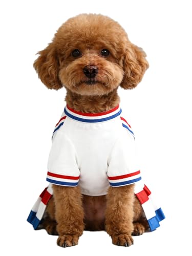 Vestido de animadora para perros blanco tamaño M miniatura 3