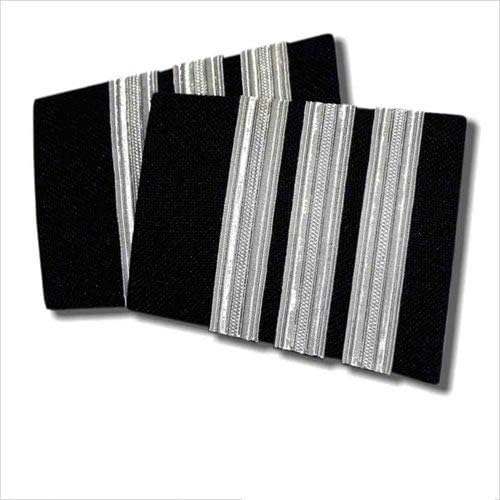 Pilot Epaulets - 3 Stripe (Silver)