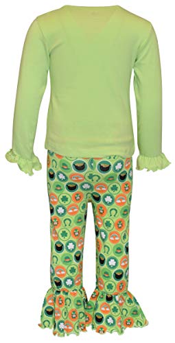 Image of Unique Baby 2 Piece Girls Double Ruffle Leggings and Long Sleeve Shirt Clothes Set Kid and Toddler Girl Outfit