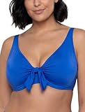 VIVISENCE Bikini Oberteil Damen Bademode Bikini BH Starker Halt 3202, Kornblumenblaue,85F