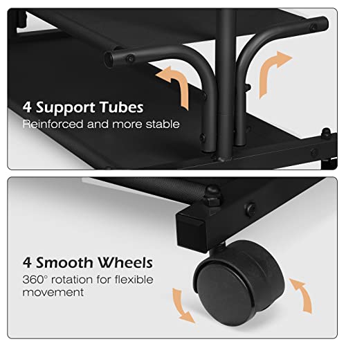 Misslo 2 Shelves Clothing Racks For Hanging Clothes Rolling Garment Rack With Wheels Portable Clothes Rack Metal Wardrobe Rack, Black #TOP4