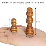Juegoal 2 Pack Wooden Chess Pieces Only, 32 Pieces Each Wood Chessmen Pieces, 2.4 Inch King Figures Chess Game Pawns Figurine Pieces, Replacement of Missing Piece, Includes Storage Bag